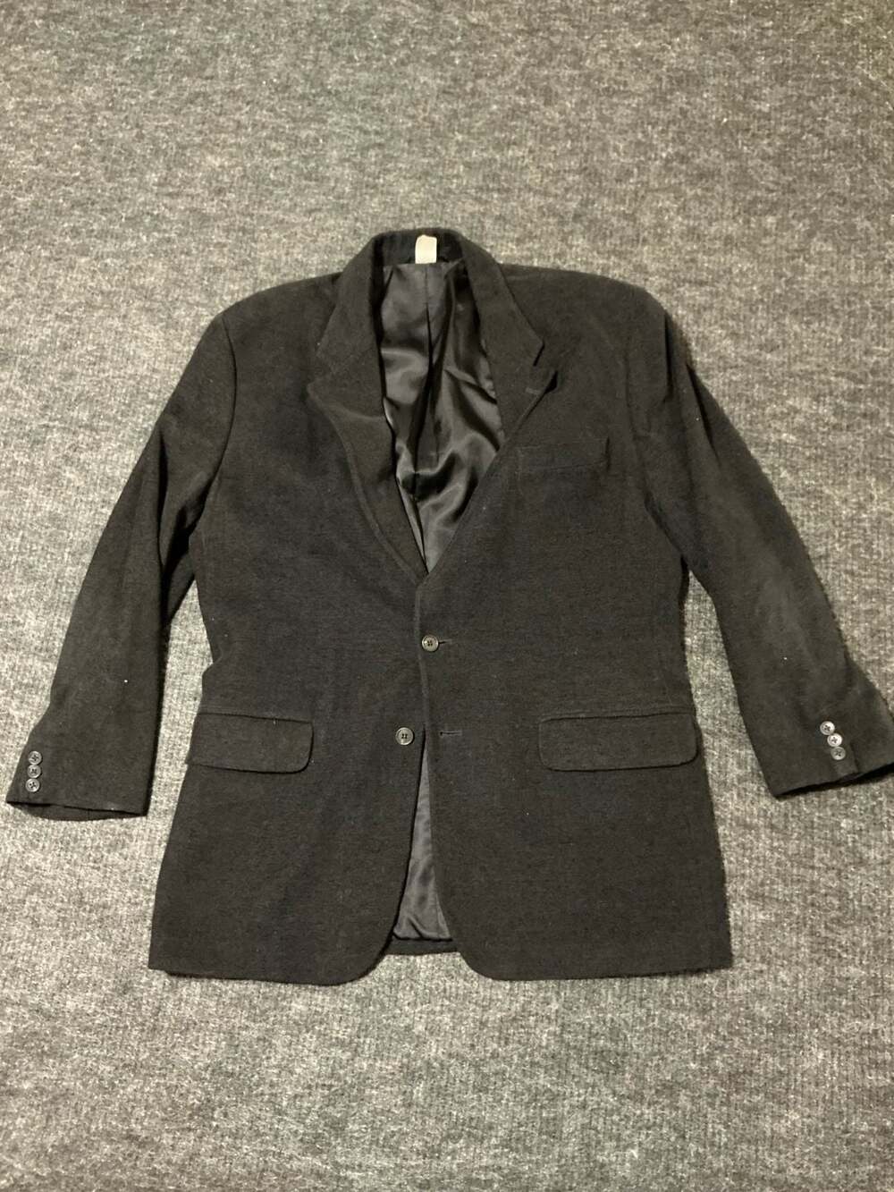 Claiborne Wool Blend Italian Woven Fabric Sport Coat Blazer Mens 42L Black